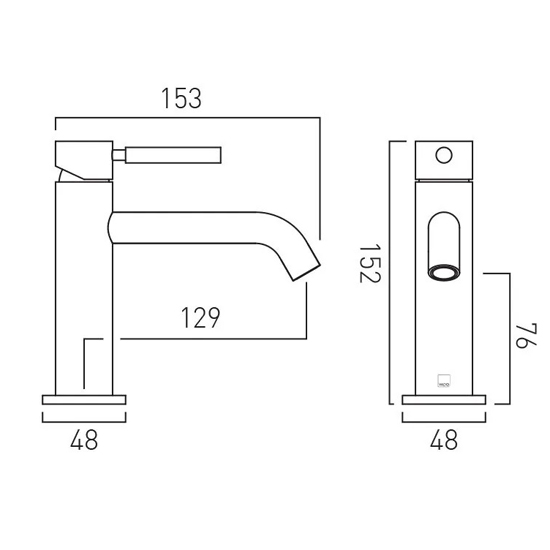 Additional image for Slimline Mono Basin Mixer Tap With Knurled Accents (Chrome).