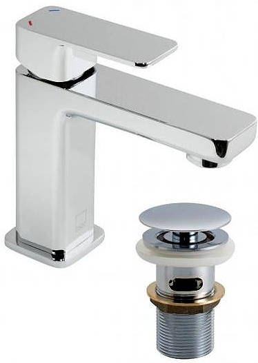Additional image for Mini Mono Basin Mixer Tap With Clic-Clac Waste (Chrome).