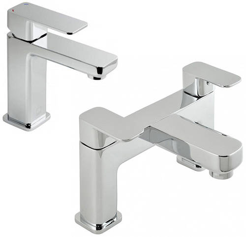 Additional image for Basin Mixer & Bath Filler Taps Pack (Chrome).