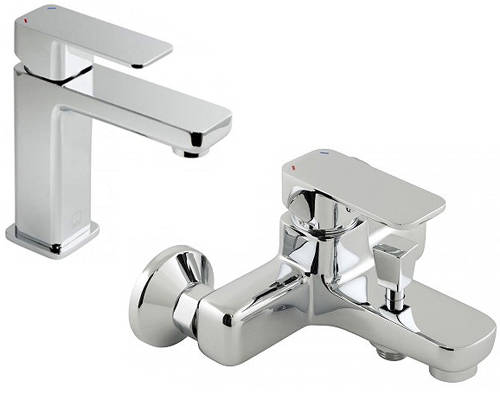 Additional image for Basin Mixer & Wall Mounted Bath Shower Mixer Tap Pack.