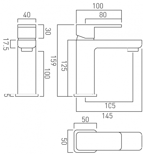 Additional image for Basin Mixer & Wall Mounted Bath Shower Mixer Tap Pack.