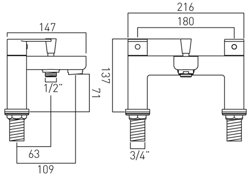 Additional image for Basin Mixer & Bath Shower Mixer Tap Pack (Chrome).