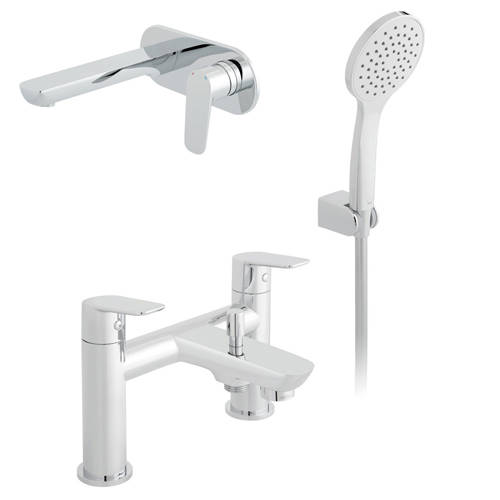 Additional image for Wall Mounted Basin & Bath Shower Mixer Tap With Kit.