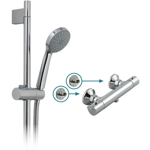 Additional image for Prima Thermostatic Shower Pack & Brackets (Chrome).