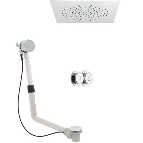 Additional image for SmartDial Thermostatic Shower With Square Head & Bath Filler.
