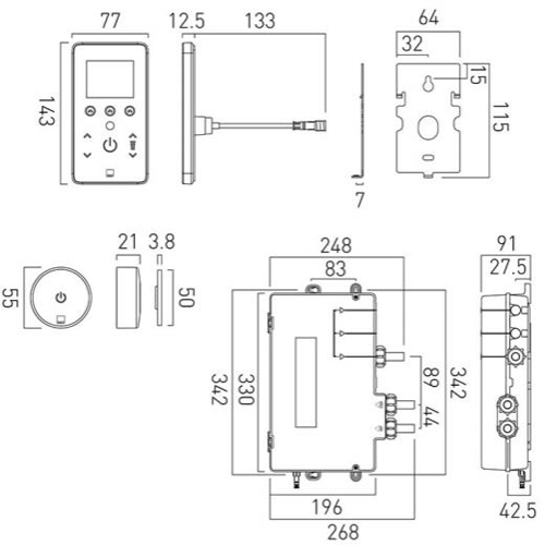 Additional image for SmartTouch Shower, Remote & Round Head (Pumped, 1 Outlet).