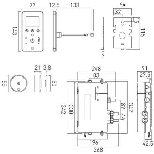 Additional image for SmartTouch Shower With Remote & Square Head (1 Outlet).