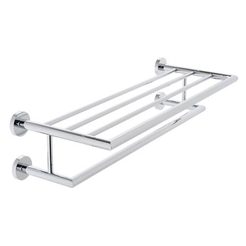Additional image for Towel Shelf With Towel Rail 600mm (Chrome).