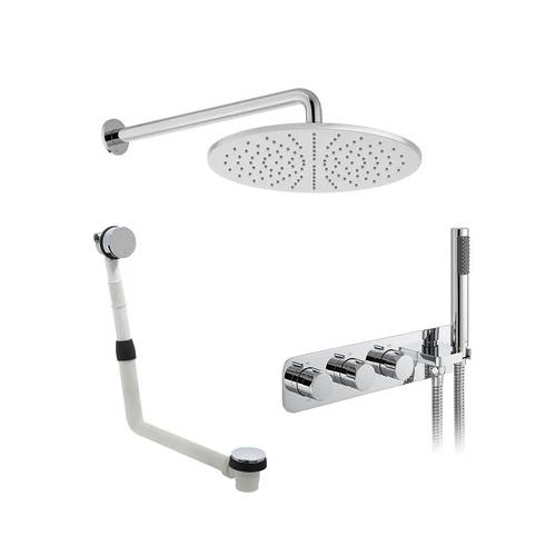 Additional image for Thermostatic Shower Set With 3 Outlets (Chrome).