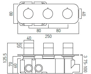 Additional image for Thermostatic Shower Valve With 3 Outlets & All Flow.