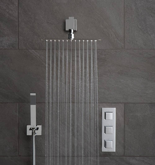 Additional image for Thermostatic Shower Set With 2 Outlets (Chrome).