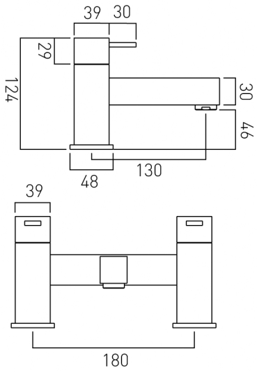 Additional image for Bath Filler & Basin Mixer Taps Pack (Chrome).