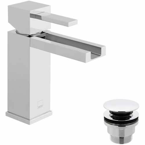 Additional image for Waterfall Mono Basin Mixer Tap With Universal Waste (Chrome).