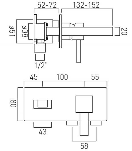 Additional image for Wall Mounted Waterfall Basin Mixer Tap (Chrome).