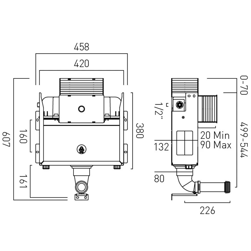 Additional image for Short Dual Flush Cistern For Back To Wall Pans.