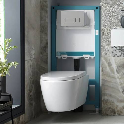 Additional image for Short Frame For Wall Hung Pans With Dual Flush Cistern (500x835mm).