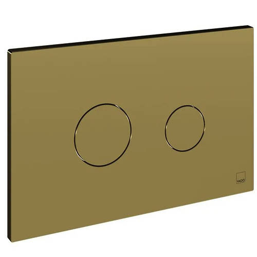 Additional image for Flush Plate With Round Buttons (Satin Brass).