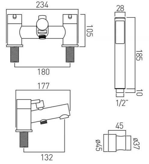 Additional image for Basin & Bath Shower Mixer Tap Pack (Chrome).