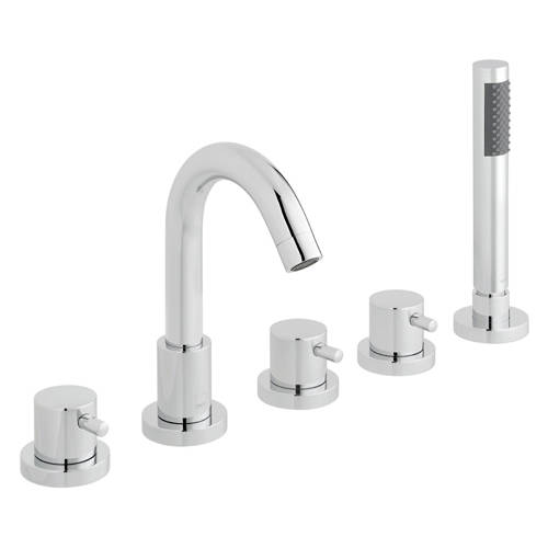Additional image for 5 Hole Bath Shower Mixer Tap With Spout & Kit (Chrome).