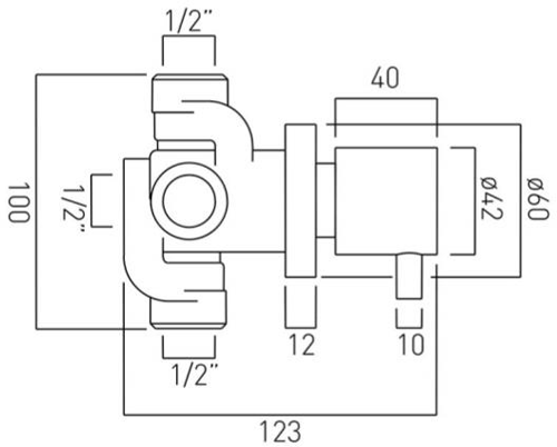 Additional image for 2 Outlet Shower Diverter (Chrome).