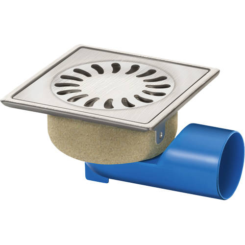 Additional image for Shower Drain 126x126mm (Stainless Steel).