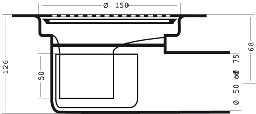 Additional image for Shower Drain With 50mm Horizontal Outlet (150mm, PEH).