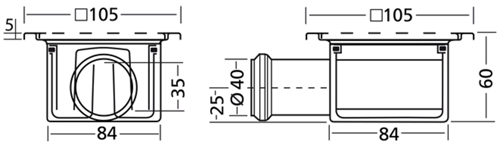 Additional image for Shower Drain 100x100mm (Stainless Steel).