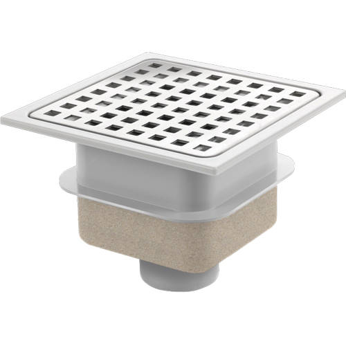 Additional image for ABS Plastic Shower Drain 150x150mm (Steel Grate).