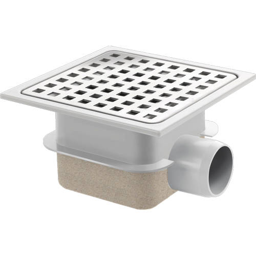 Additional image for ABS Plastic Shower Drain 150x150mm (Steel Grate).