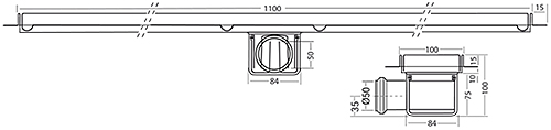 Additional image for Standard Shower Channel 1100x100mm (Plain, S Steel).
