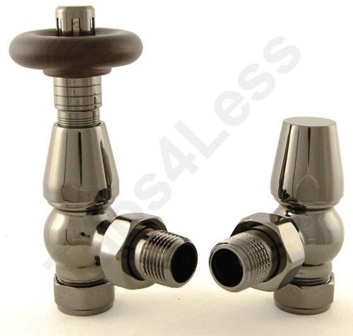 Additional image for Thermostatic Angled Radiator Valves (B Nickel).