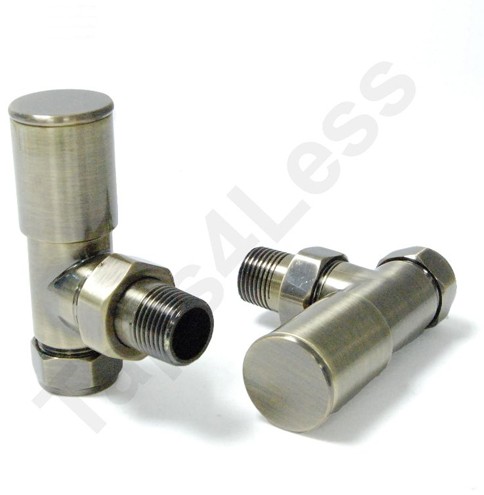 Additional image for Milan Angled Radiator Valves (Antique Brass).