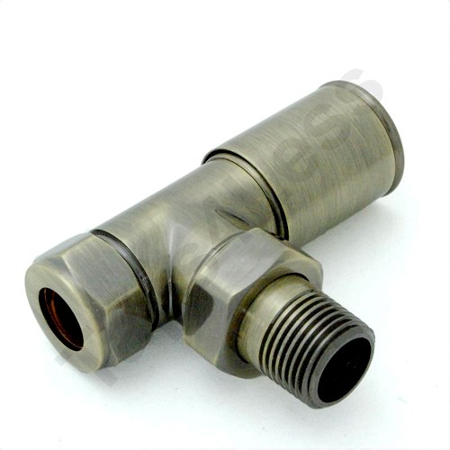 Additional image for Milan Angled Radiator Valves (Antique Brass).