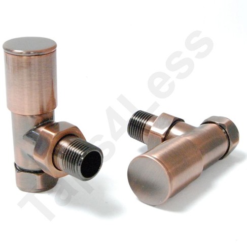 Additional image for Milan Angled Radiator Valves (Antique Copper).