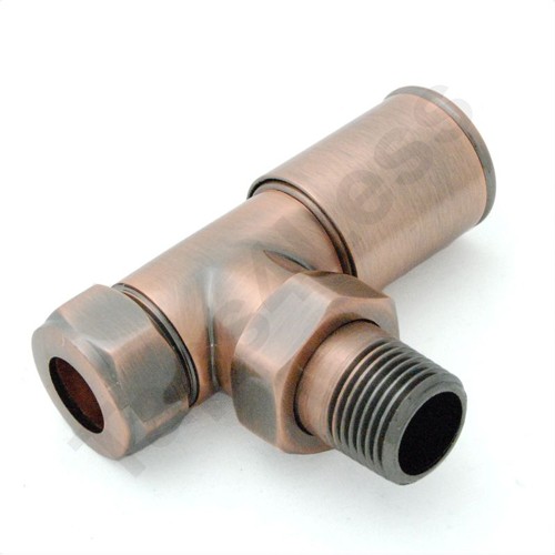 Additional image for Milan Angled Radiator Valves (Antique Copper).