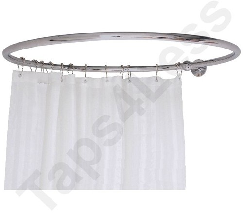 Additional image for Round Shower Curtain Rail With Wall Bracket (Chrome).