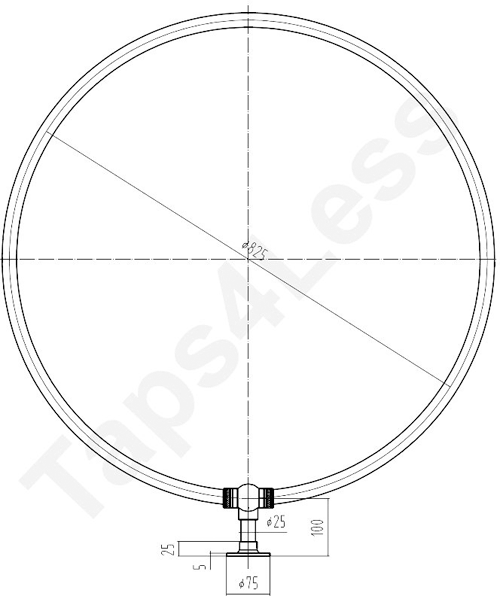 Additional image for Round Shower Curtain Rail With Wall Bracket (Chrome).