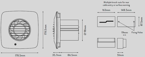 Additional image for 12v Extractor Fan With Pullcord & Kit (100mm).