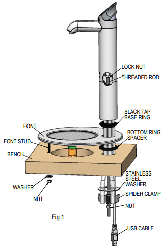 Additional image for Integrated Tap Font & Drip Tray Kit (Bright Chrome).