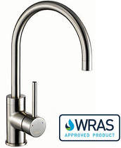 1810 courbe single lever kitchen tap (brushed steel).