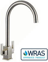 1810 Ruscello Dual Lever Kitchen Tap (Brushed Steel).