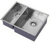 1810 Undermounted Two Bowl Kitchen Sink With Kit (Satin, 545x400mm).