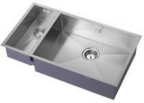 1810 Undermounted Two Bowl Kitchen Sink With Kit (Satin, 755x400mm).