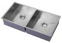 1810 Undermounted Two Bowl Kitchen Sink With Kit (Satin, 825x400mm).