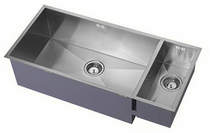 1810 Undermounted Two Bowl Kitchen Sink With Kit (Satin, 905x400mm).