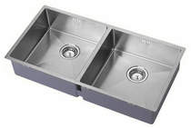 1810 Undermounted Two Bowl Kitchen Sink With Kit (Satin, 865x440mm).