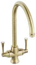 Abode gosford twin lever kitchen tap (antique brass).