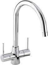 Abode Nexa Dual Lever Kitchen Tap With Swivel Spout (Chrome).