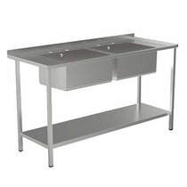 Acorn Thorn Catering Sink With 2 Bowls & Legs 1500mm (Stainless Steel).