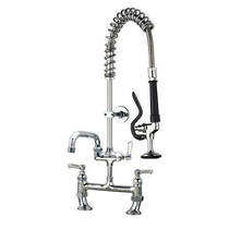 Acorn Thorn Short Pre Rinse Twin Catering Tap With 12" Pot Filler (Chrome).